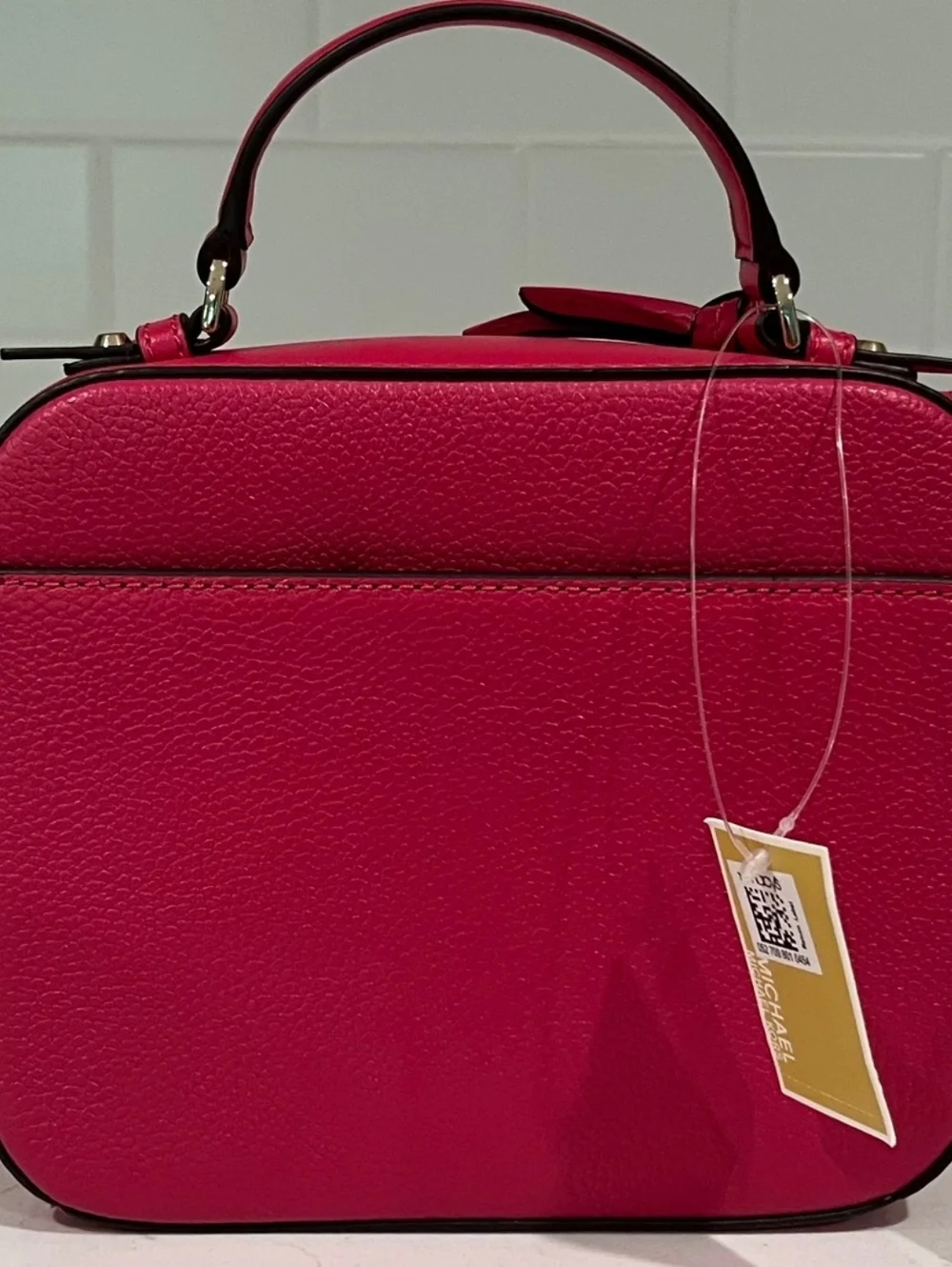 Michael Kors Jet Set Charm‎ Top Handled Bag W/Strap In Rubin Pebbled Leather NWT
